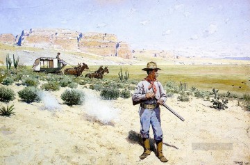  occidental Pintura - La defensa de la diligencia, los nativos americanos de las Indias Occidentales Henry Farny